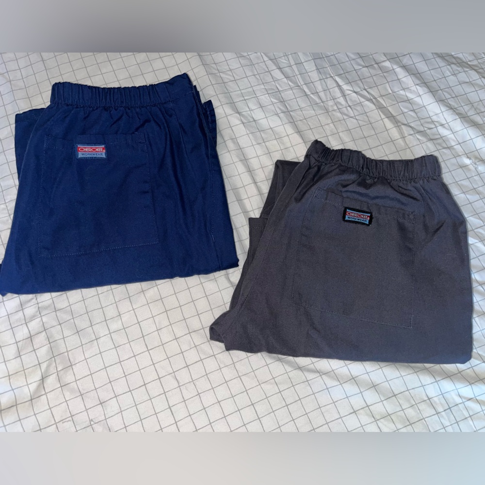 Cherokee Navy and Pewter Scrub Pants Bundle Size XS